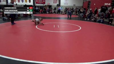 18 lbs Cons. Semi - Carson Grove, Camp Point Youth Wrestling vs Kane Knustrom, Fort Madison Wrestling