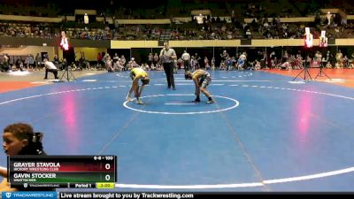 100 lbs Quarterfinal - Gavin Stocker, Unattached vs Grayer Stavola, Hickory Wrestling Club