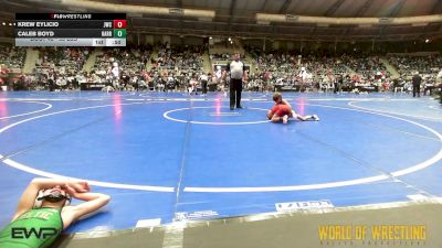 55 lbs Round Of 32 - Krew Eylicio, Juggernaut Wrestling Club vs Caleb Boyd, Harrah