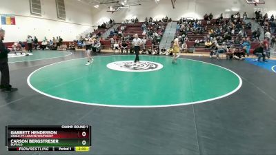 132 lbs Champ. Round 1 - Garrett Henderson, Lingle-Ft. Laramie/Southeast vs Carson Bergstreser, Buffalo