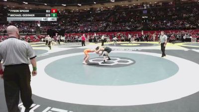 144 lbs Cons. Quarters - Tyson Spicer, New Lexington vs Michael Gessner, Clyde