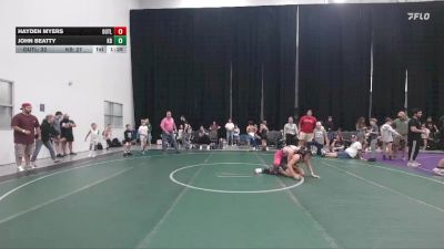 120 lbs Round 1 (4 Team) - Hayden Myers, Outlaws K-6 vs John Beatty, Kraken Black