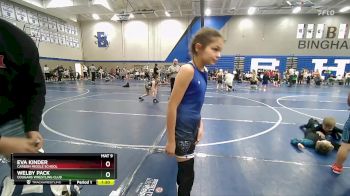 75 lbs Cons. Semi - Eva Kinder, Carbon Middle School vs Welby Pack, Cougars Wrestling Club