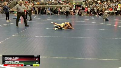 60 lbs Cons. Round 3 - Adrian Zarate, Siouxland Wrestling Academy vs Colson Clark, CIWC Team Intensity