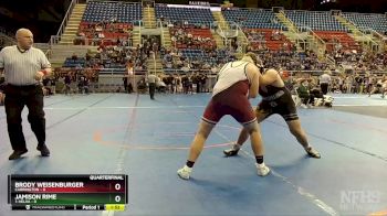 285 lbs Quarterfinal - Jamison Rime, 1-Velva vs Brody Weisenburger, Carrington