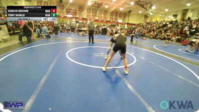 98 lbs Rr Rnd 3 - Karlye Brown, Wagoner Takedown Club vs Toby Shield, Wyandotte Youth Wrestling