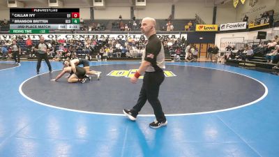 184 lbs 3rd Place Match - Callan Ivy, Quincy vs Branson Britten, Central Oklahoma