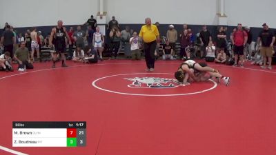 96 lbs Round 2 - Mason Brown, Olympia National vs Zach Boudreau, Pit Crew