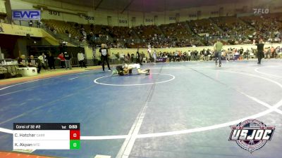 119 lbs Consi Of 32 #2 - Cage Hatcher, Carroll Wrestling Club vs Kaicen Akpan, Wichita Training Center