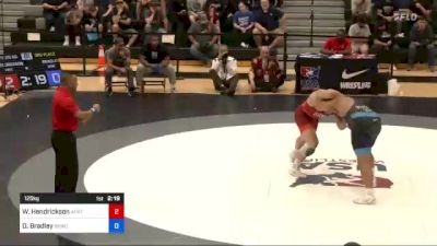 125 kg 3rd Place - Wyatt Hendrickson, Air Force Regional Training Center vs Dominique Bradley, Sunkist Kids Wrestling Club