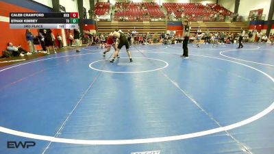 165 lbs 3rd Place - Caleb Crawford, Bixby HS Boys vs Ethan Kimrey, Tulsa Union