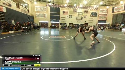 150 lbs Semifinal - Julian Sanchez, Grandview vs Shadrach Mason, Cheney