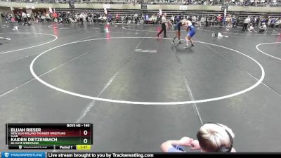 140 lbs Quarterfinal - Kaiden Dietzenbach, DC Elite Wrestling vs Elijah Rieser, New Ulm Rolling Thunder Wrestling Club