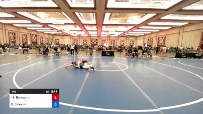 145 lbs Quarterfinal - Sonia Balwas, Nj vs Shelby Galex, Ma