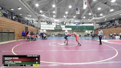 215 lbs Champ. Round 1 - Giovani Korel, Valhalla vs Mitchell Farmer, La Costa Canyon