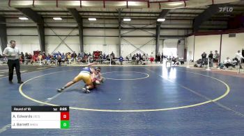 165 lbs Round Of 16 - Agustus Edwards, Coast Guard vs James Barrett, Western New England