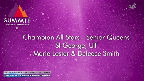 Champion All Stars - Senior Queens [2026 L4 Senior - D2 - Small - B Semis] 2026 The D2 Summit