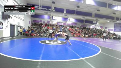 Boys 152 lbs Champ. Round 1 - Owen Romesha, Modoc Boys vs Kyson Williams, East Nicolaus Boys