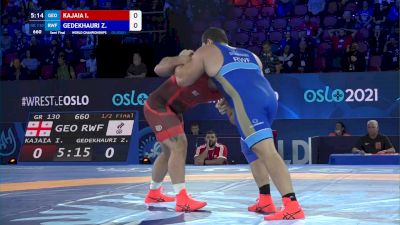 130 kg 1/2 Final - Iakobi Kajaia, Georgia vs Zurabi Gedekhauri, Russian Wrestling Federation