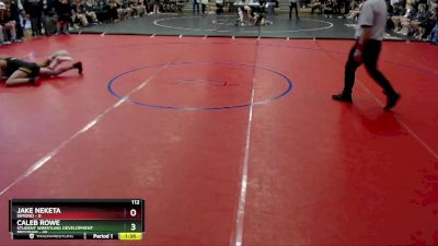 112 lbs Round 2: 1:30pm Fri. - Jake Neketa, Dimond vs Caleb Rowe, Student Wrestling Development Program