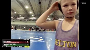 85A Champ. Round 1 - Walker Mattson, Missouri vs Kayla Hall, Owensville Kids Wrestling Club