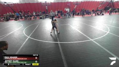 71 lbs Champ. Round 1 - Jeffrey Allen, Iowa-Grant Youth Wrestling Club vs Paul Kramer, River Valley Youth Wrestling Club