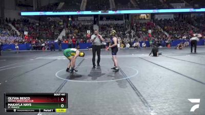 165 lbs Semifinal - Makayla Hays, St. Francis vs Olyvia Besco, Wichita Wrestling Club