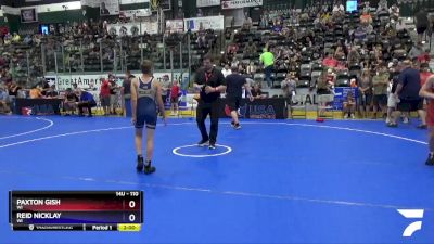 110 lbs Cons. Round 3 - Paxton Gish, WI vs Reid Nicklay, WI