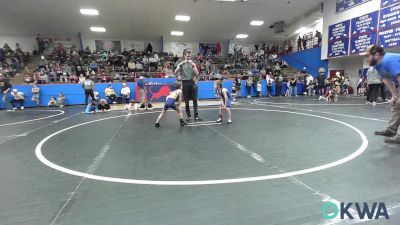 49 lbs Semifinal - Arlo Shattuck, Harrah Little League Wrestling vs Kane Leyba, Team Tulsa Wrestling Club