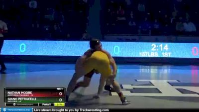 157 lbs Finals (2 Team) - Nathan Moore, Northern Colorado vs Giano Petrucelli, Air Force