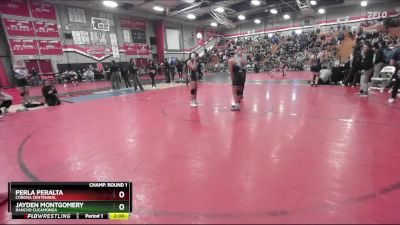 130 lbs Champ. Round 1 - Perla Peralta, Corona Centennial vs Jayden Montgomery, Rancho Cucamonga