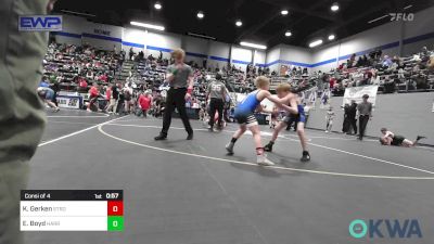 70 lbs Consi Of 4 - Kaedyn Gerken, Stroud Youth Wrestling Club vs Ezekiel Boyd, Harrah Little League Wrestling