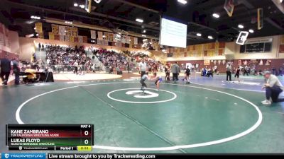 59 lbs Semifinal - Kane Zambrano, TUF CALIFORNIA WRESTLING ACADE vs Lukas Floyd, Rancho Bernardo Wrestling