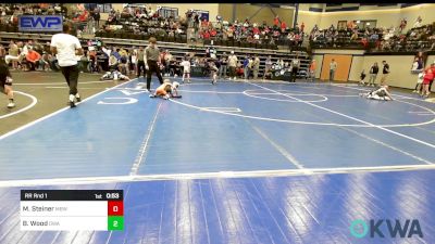 40 lbs Rr Rnd 1 - Miles Steiner, Mustang Bronco Wrestling Club vs Brady Wood, Oklahoma Wrestling Academy