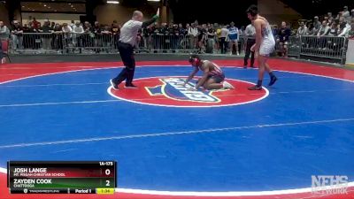 1A-175 1st Place Match - Josh Lange (Mt. Pisgah Christian School) vs Zayden Cook (Chattooga)