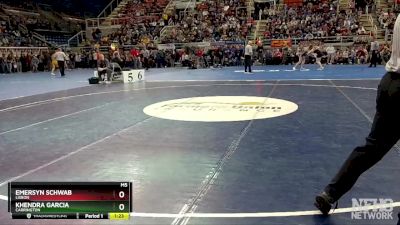 130 lbs Semifinal - Emersyn Schwab, Lisbon vs Khendra Garcia, Carrington