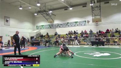160 lbs Cons. Round 5 - Lyla Kondrashoff, Santa Rosa College vs Annette Beltran, Skyline