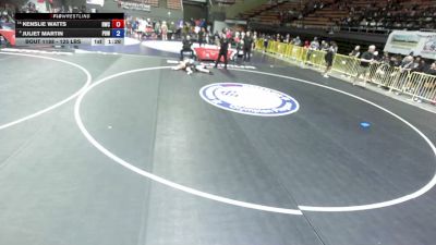 125 lbs 3rd Place Match - Kenslie Watts, Reign Wrestling Club vs Juliet Martin, Project 8 Wrestling