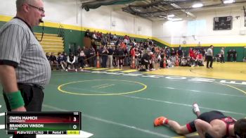 132 lbs Cons. Round 2 - Brandon Vinson, Solon vs Owen Mamich, Wadsworth