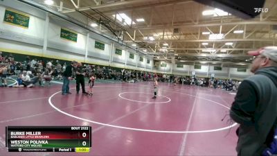 50 lbs Champ. Round 1 - Burke Miller, Badlands Little Brawlers vs Weston Polivka, Watford City Wolves