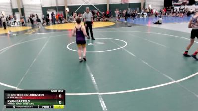 120 lbs Round 3 - Kyan Bartels, Winner Youth Wrestling vs Christopher Johnson, Platte Valley