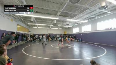 98 lbs Quarterfinal - Weston Haun, Shoshoni Junior High School vs Tobyn Jordan, Powell Middle School