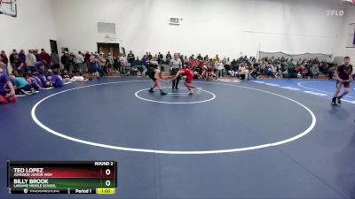 110-113 lbs Round 2 - Billy Brook, Laramie Middle School vs Teo Lopez, Johnson Junior High