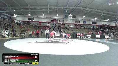 174 lbs Cons. Round 4 - Dayton Fields, Newberry vs Zane Coleman, Central Oklahoma