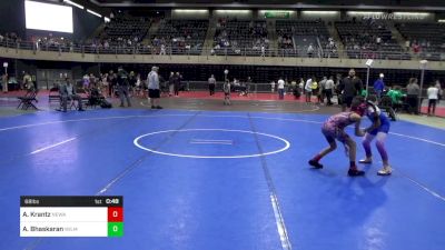 68 lbs Quarterfinal - Allison Krantz, Newark vs Advika Bhaskaran, Wilmington