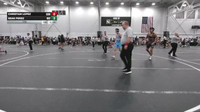 175 lbs Round 1 (4 Team) - Christian Lopez, South Side WC Black vs Sean Perez, Whitted Trained