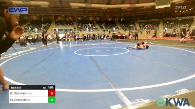 100 lbs Quarterfinal - Beckett Newman, Enid Youth Wrestling Club vs Michael Evans III, Tulsa Blue T Panthers