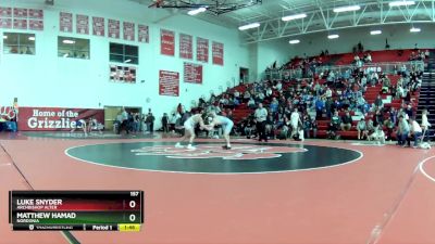 157 lbs Quarterfinal - Matthew Hamad, Nordonia vs Luke Snyder, Archbishop Alter