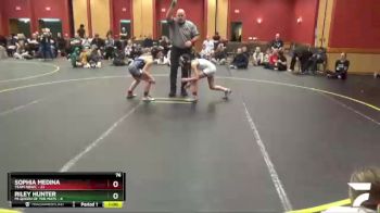 76 lbs Round 5 (6 Team) - Sophia Medina, Team NBWC vs Riley Hunter, MI Queen Of The Mats