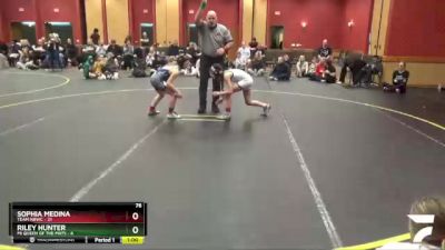 76 lbs Round 5 (6 Team) - Sophia Medina, Team NBWC vs Riley Hunter, MI Queen Of The Mats